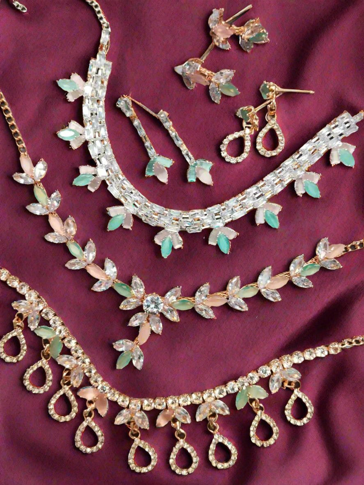 women american diamond jewellery for office wear ad jewellery set with price american diamond chain set with price sale american diamond necklace under 1000 american diamond necklace PunnagaiDJ american diamond jewellery design clearance sale