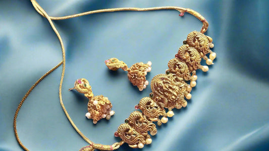 Mesmerizing Antique Choker lakshmi _6peacock_heart-PunnagaiDJ
