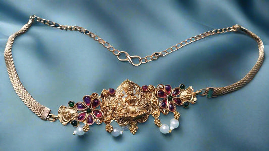 Alluring Antique lakshmi flower Choker-PunnagaiDJ