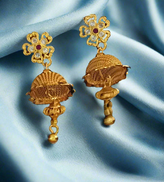 Alluring flower Jumki earrings