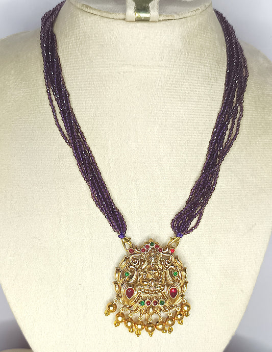 Purple Crystal bead pendent Chain