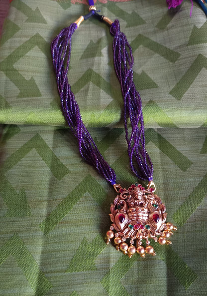 Purple Crystal bead pendent Chain