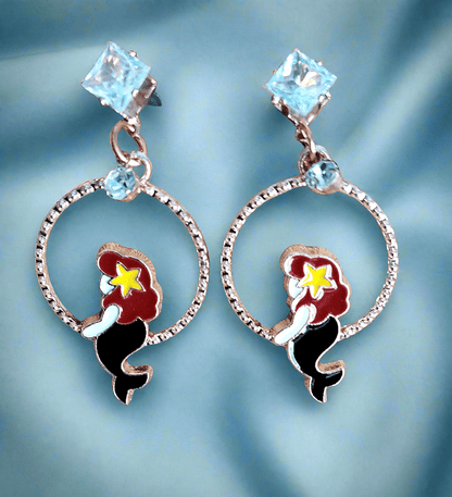 Trendy multicolor cute Mermaid earrings will make a perfect gift for your girlfriend, daughter, sister..! Trendy mermaid shiny earring with korean western stylish danglers. PunnagaiDJ