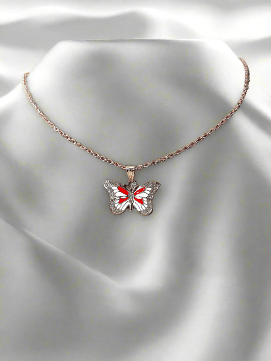 gold plated AD stone butterfly rose gold chains
Enamel Butterfly Charms Handmade Insect neck chains
Girls college party
