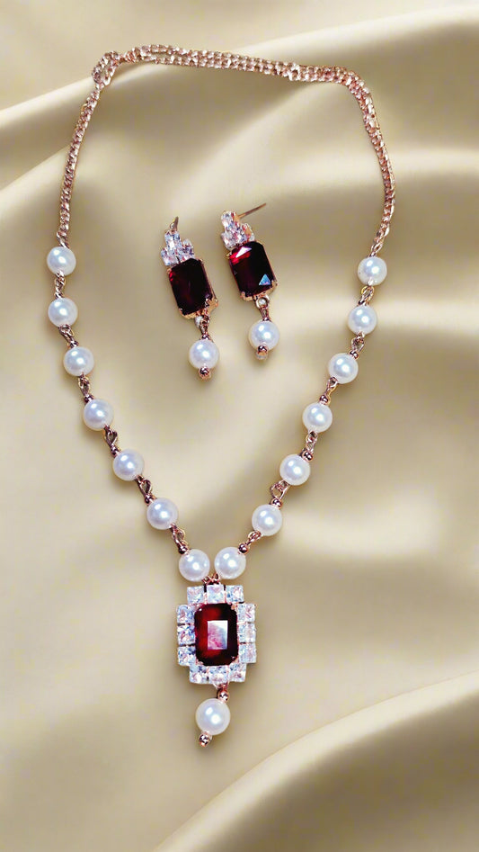 Pearl necklace set
American diamond Necklace set